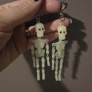 Glow-in-the-Dark Skeleton Earrings